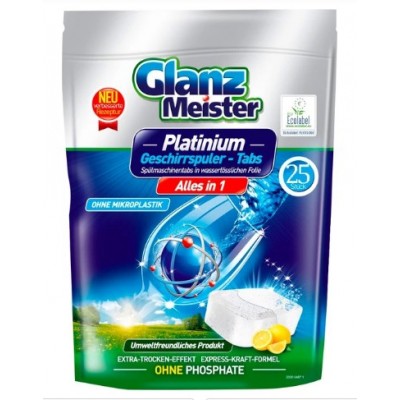 Таблетки для посудомийних машин Glanz Meister Platinum 16 г х 25 шт  (97-370)